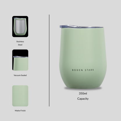 Boden Stark Stainless Steel 350 ml Tumbler Flask - Green