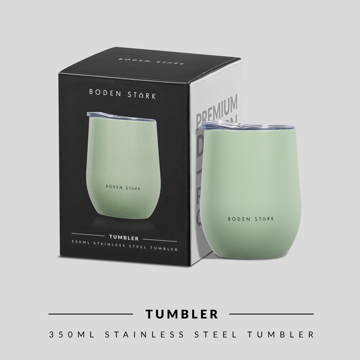 Boden Stark Stainless Steel 350 ml Tumbler Flask - Green