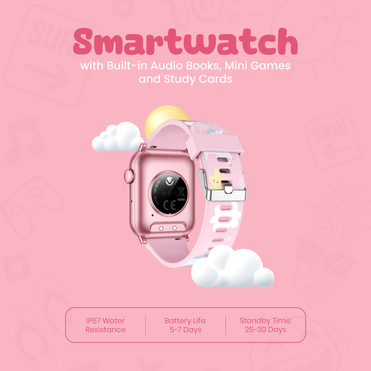 Volkano Fizz Kids Smart Watch - Pink