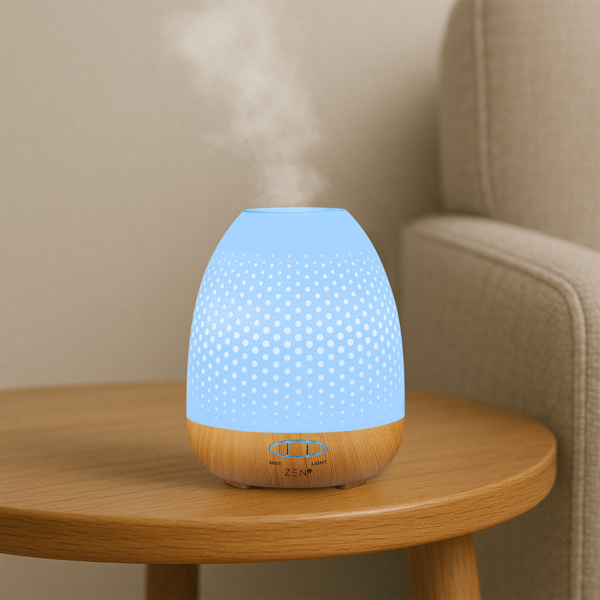ZEN Aroma Diffuser - Essential Oil Mist for Relaxation & LED Mood Light