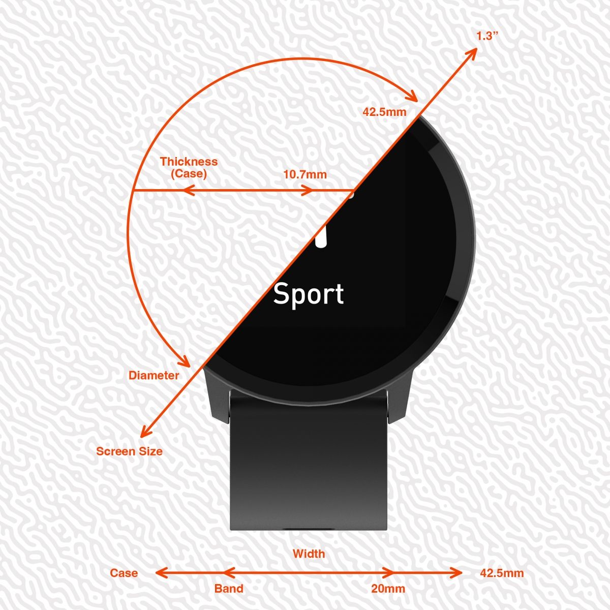 Volkano Smart Watch for Men or Women with Heart Rate Monitor - Trend Series