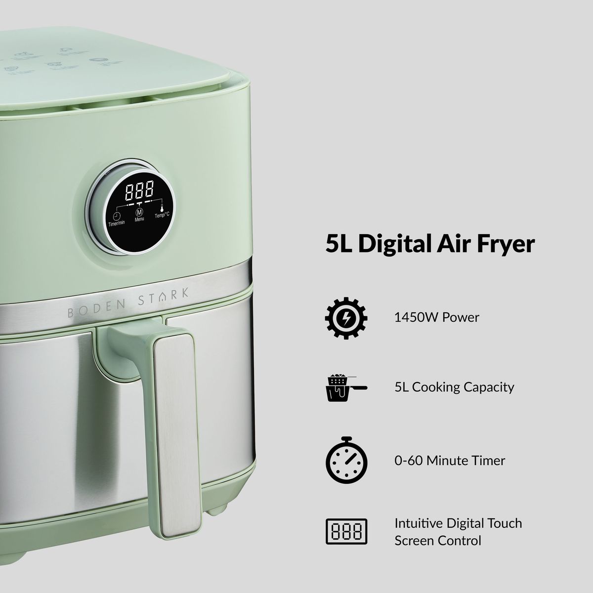 Boden Stark 5.0L Digital Air Fryer 1450W