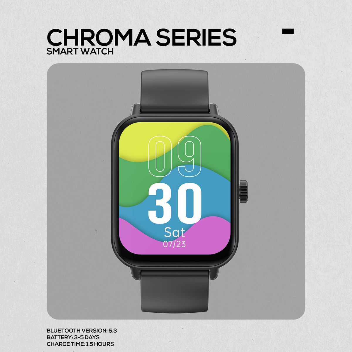 Volkano Chroma Series Smartwatch - Black