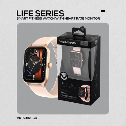 Volkano Smart Watch: Women & Men | Calling & Photo Uploads | Life Series - Rose Gold