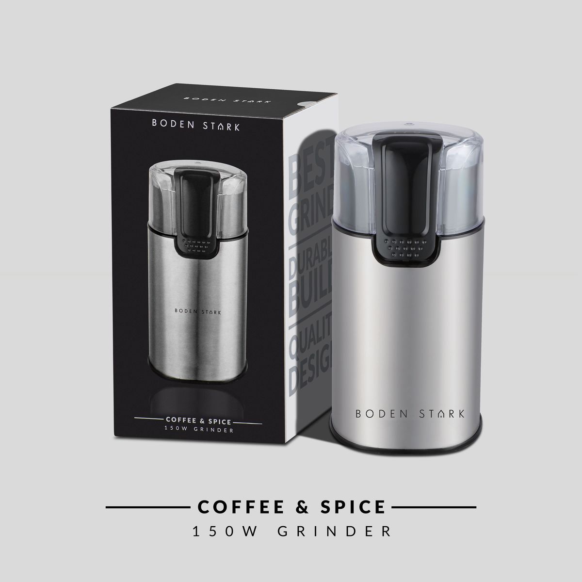 Boden Stark Milk Frother, Coffee and Spice Grinder Bundle