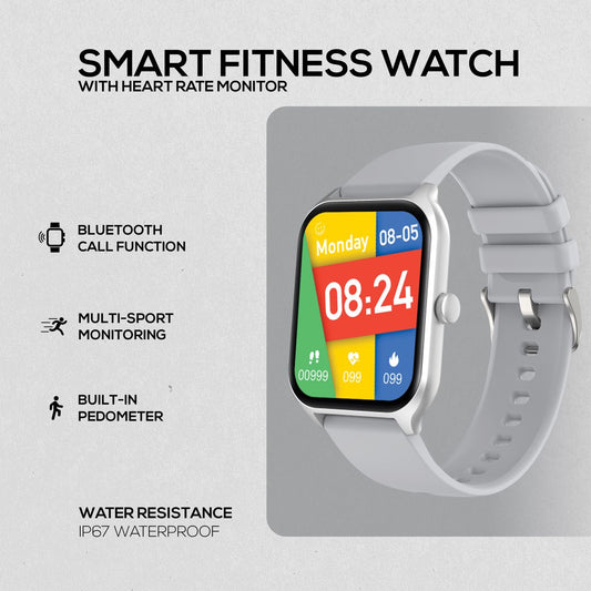 Volkano Smart Watch: Women & Men | Calling & Photo Uploads | Life Series - Silver