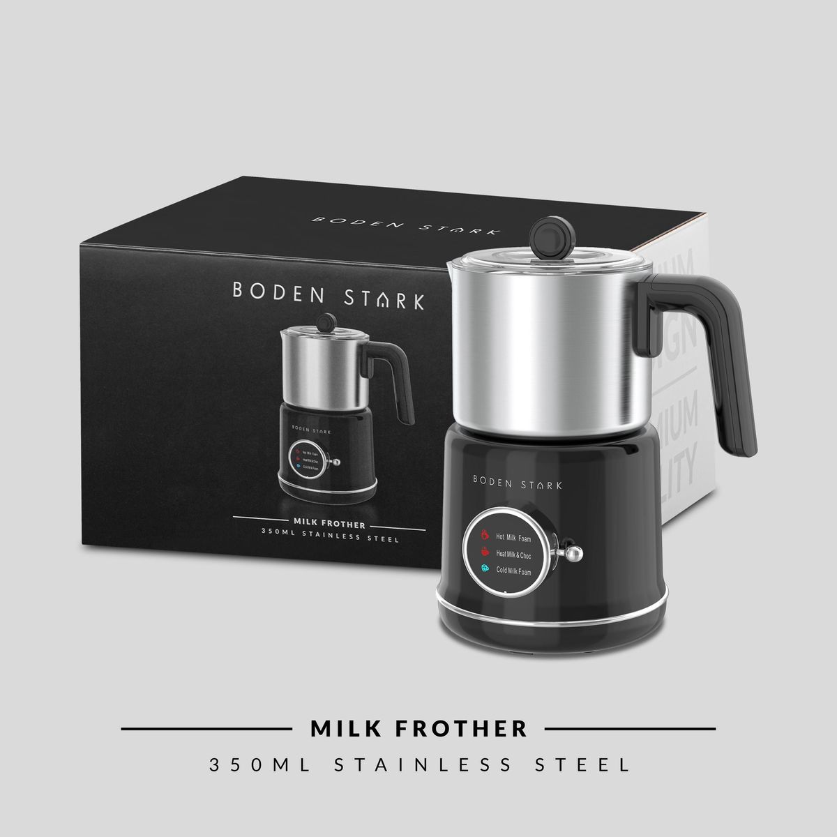 Boden Stark - 500W Stainless Steel Milk Frother