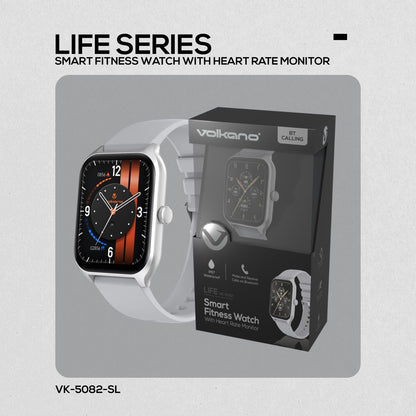 Volkano Smart Watch: Women & Men | Calling & Photo Uploads | Life Series - Silver
