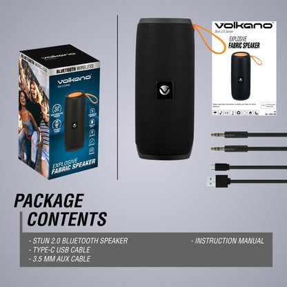 Volkano Bluetooth Speaker Stun Series - Black