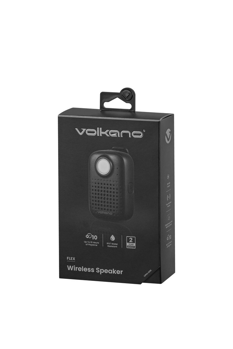 Volkano Flex Bluetooth Wireless Running Speaker with Magnetic Clip - Black