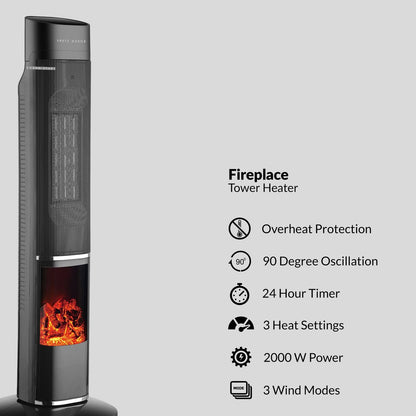 Boden Stark Fireplace Tower Heater