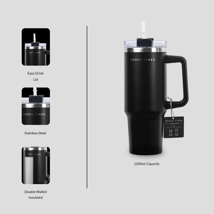 Boden Stark 1200ml Stainless Steel Travel Mug - Black