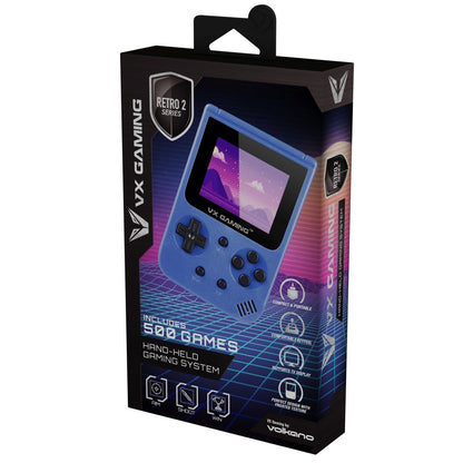 VX Gaming Retro 2.0 Handheld Gaming Machine With 500 Preloaded Games - Blue