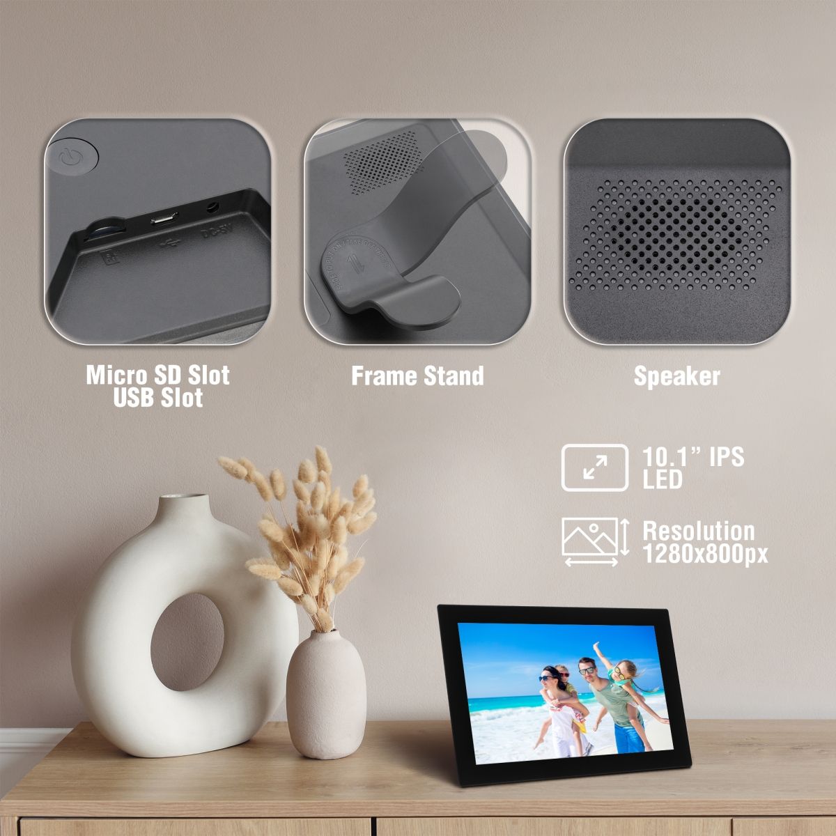 Volkano Smart Digital Photo Frame With WiFi 10.1" Smart Photo Frame