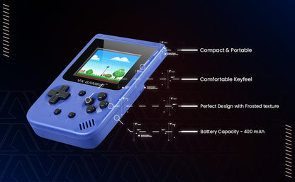 VX Gaming Retro 2.0 Handheld Gaming Machine With 500 Preloaded Games - Blue