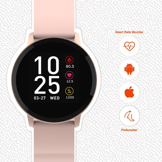 Volkano Smart Watch for Men or Women with Heart Rate Monitor - Trend Series - Rose Gold