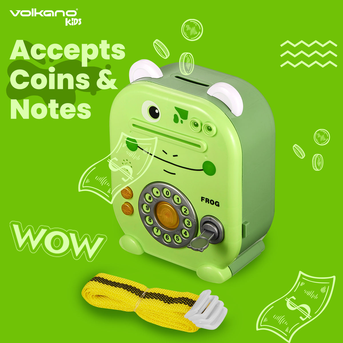 Volkano Kids Frog Series Money Saving Vault - Green