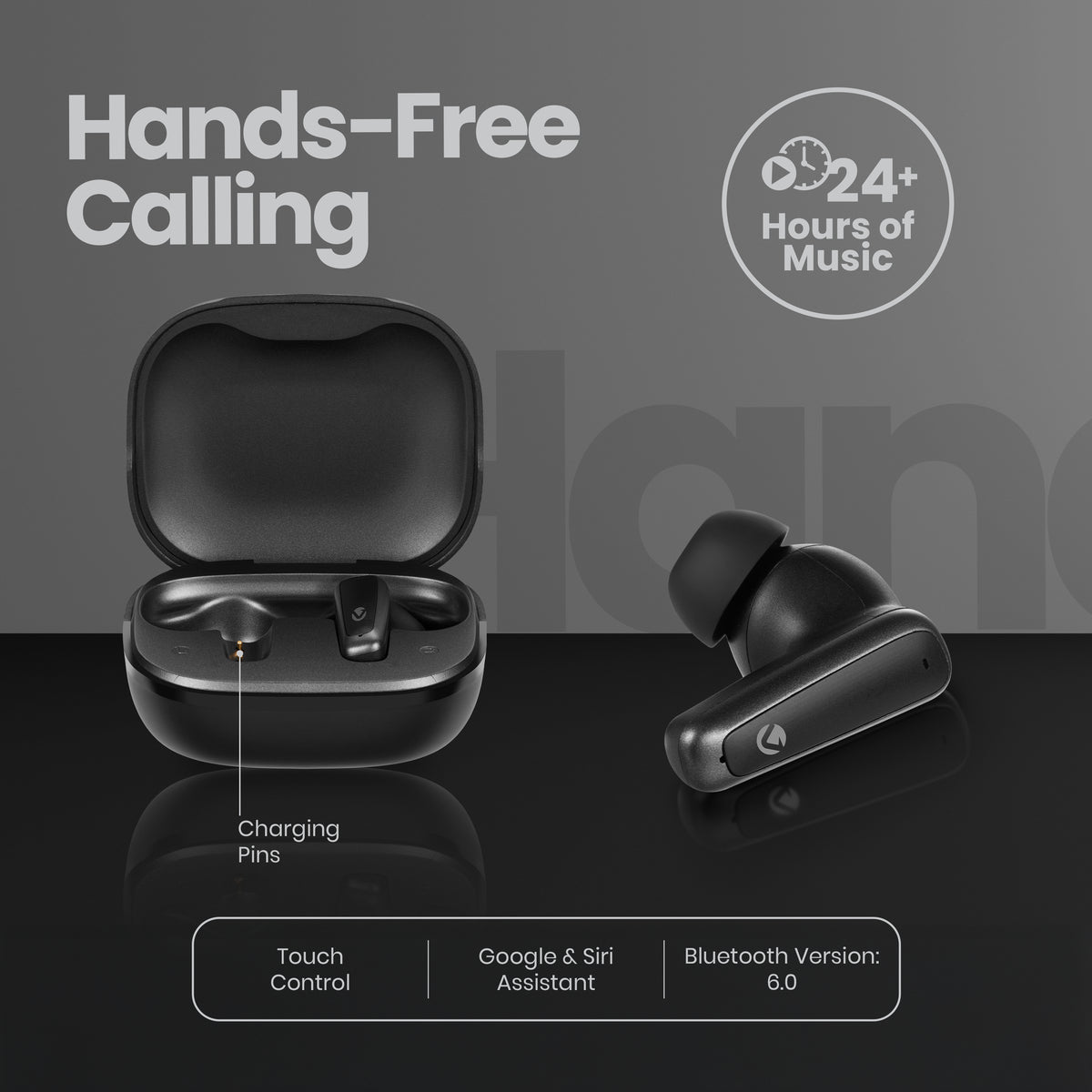 Volkano Vision Series TWS Earphones with ANC- Black