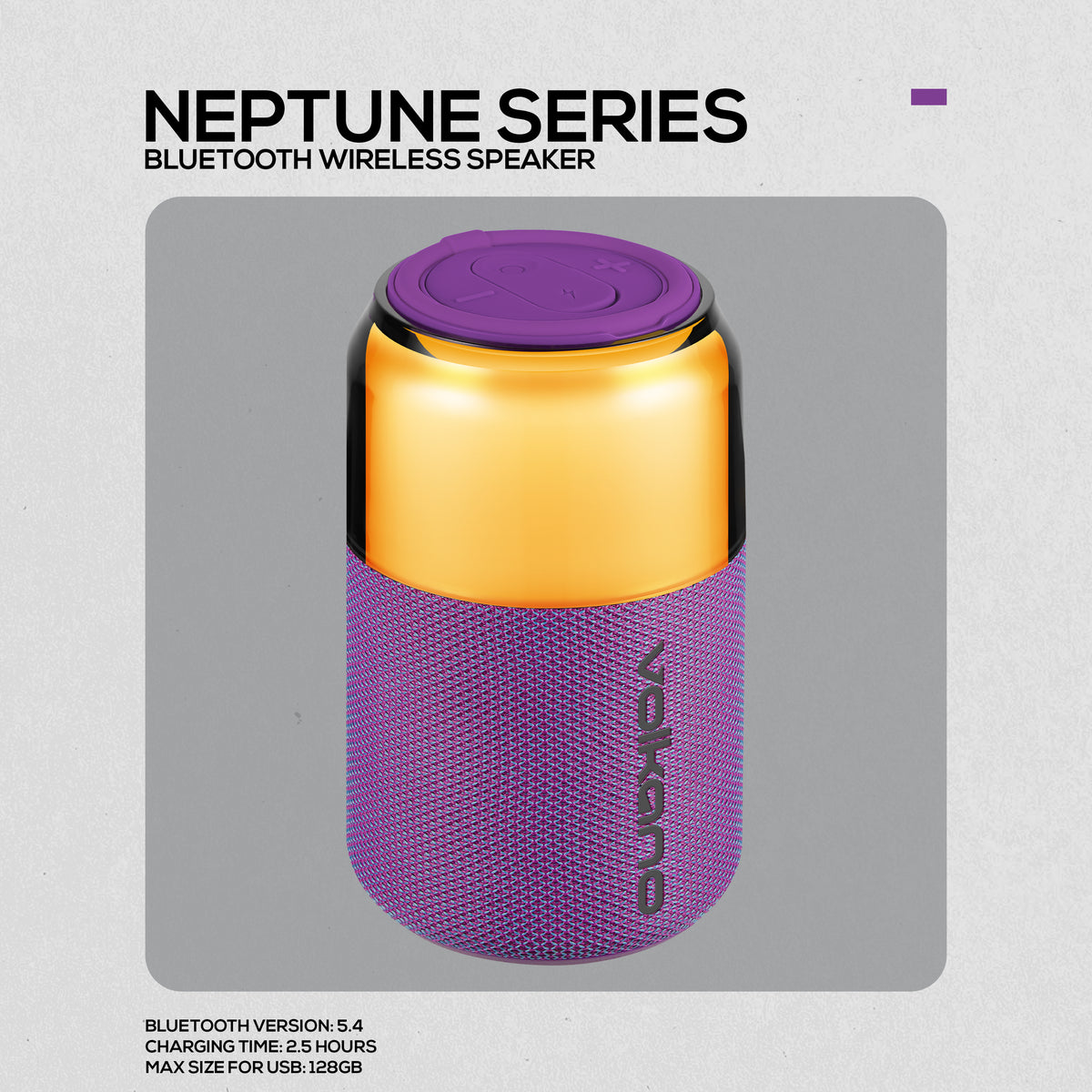Volkano Neptune Bluetooth Wireless Speaker - Purple
