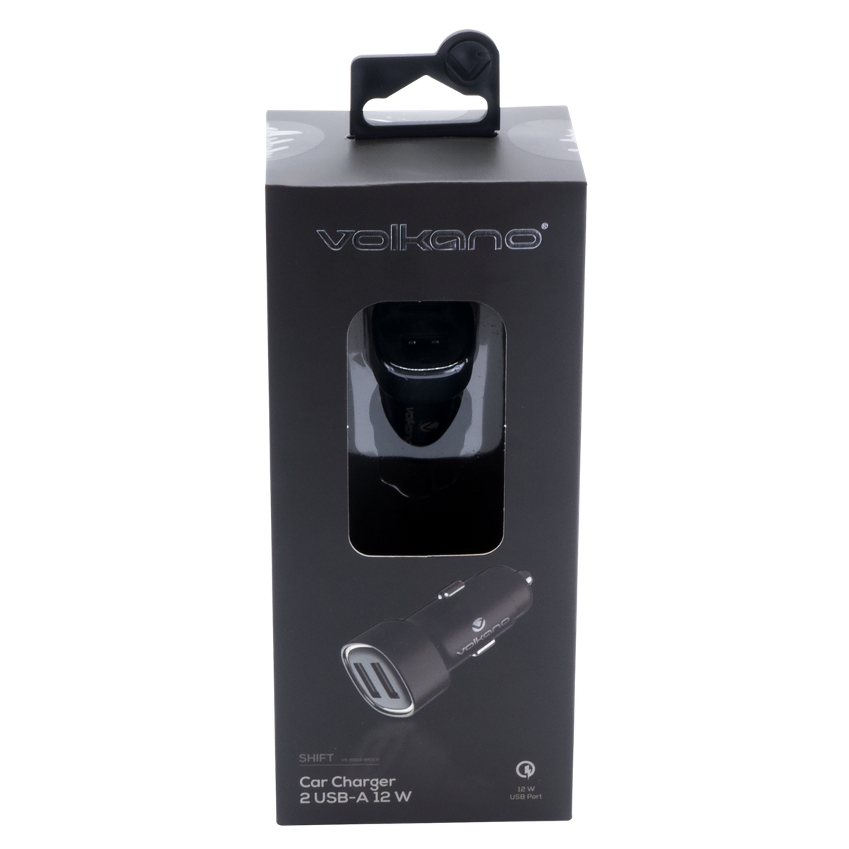 Volkano Dual USB Car Charger 12W - Fast Charging Phone Adapter (Black)