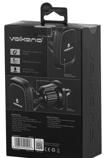 Volkano Hold Series Magnetic Car Phone Holder - Adjustable Air Vent Mount