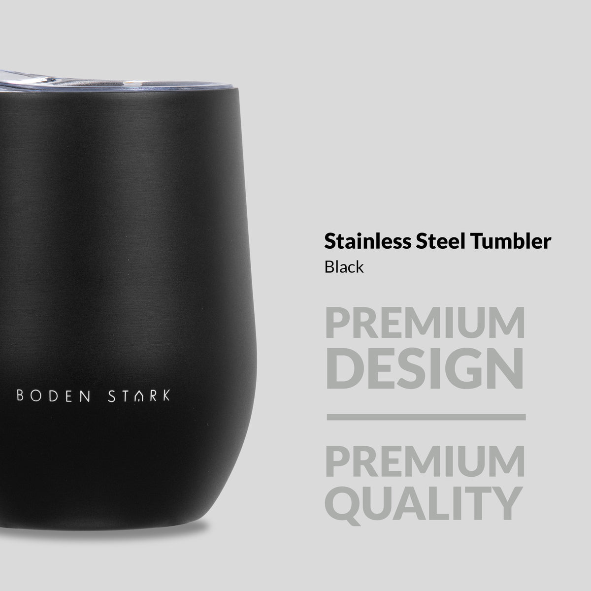 Boden Stark Stainless Steel 350 ml Tumbler Flask Black