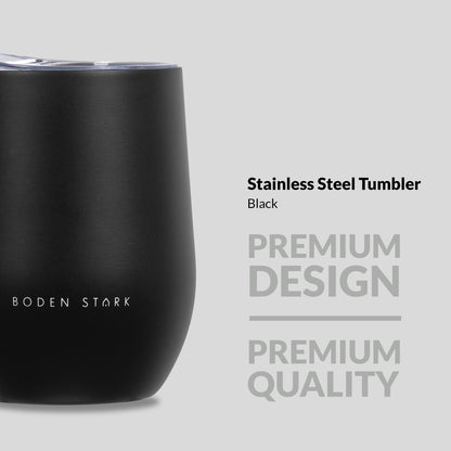 Boden Stark Stainless Steel 350 ml Tumbler Flask Black