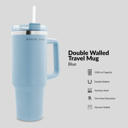 Boden Stark 1200ml Stainless Steel Travel Mug Blue
