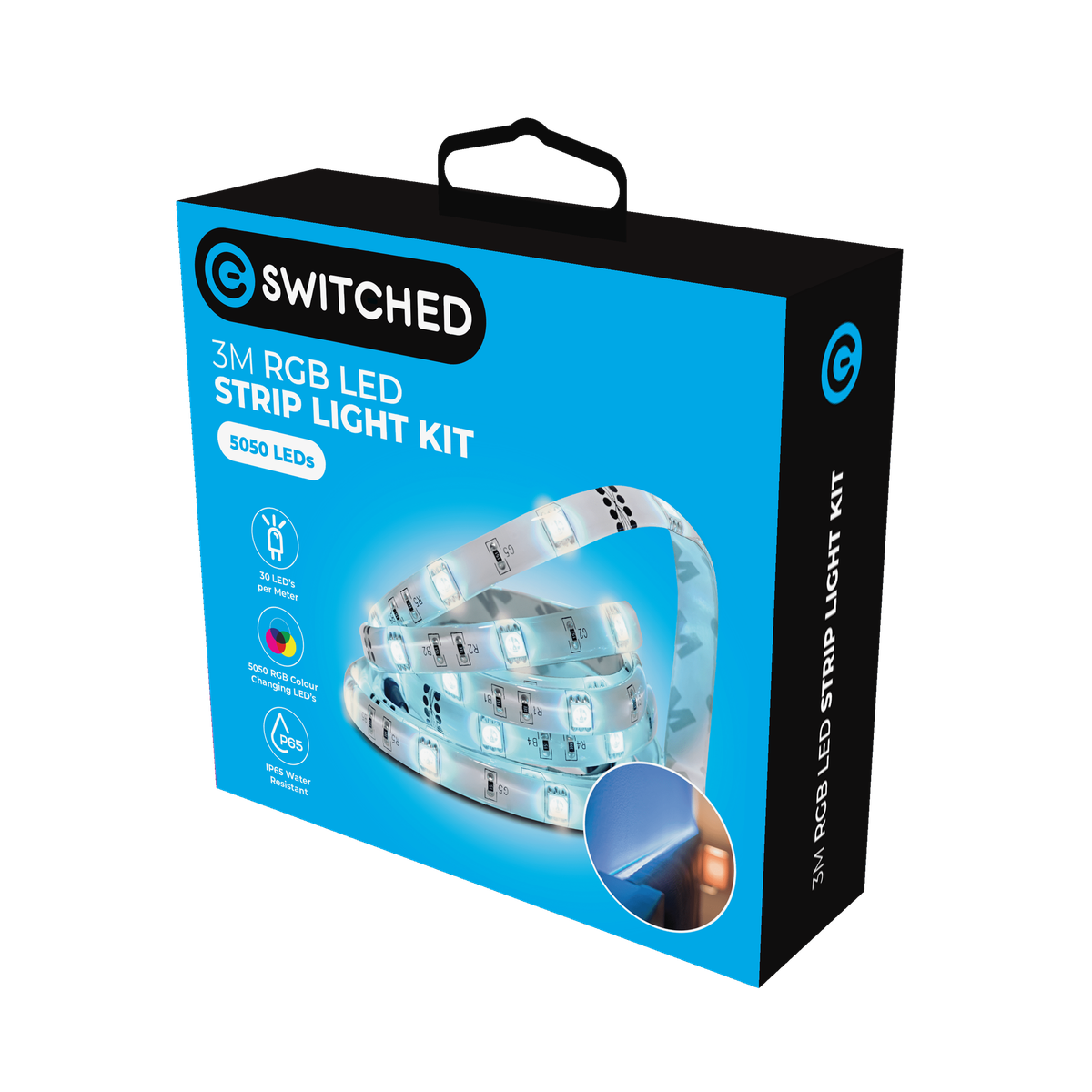 RGB LED Strip Light Kit with Remote Control: 3m | Self-Adhesive | Switched