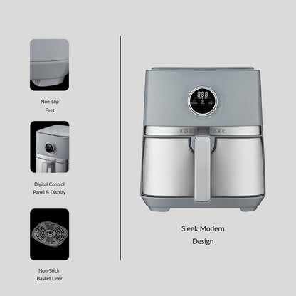 Boden Stark 5.0L Digital Air Fryer 1450W - Grey