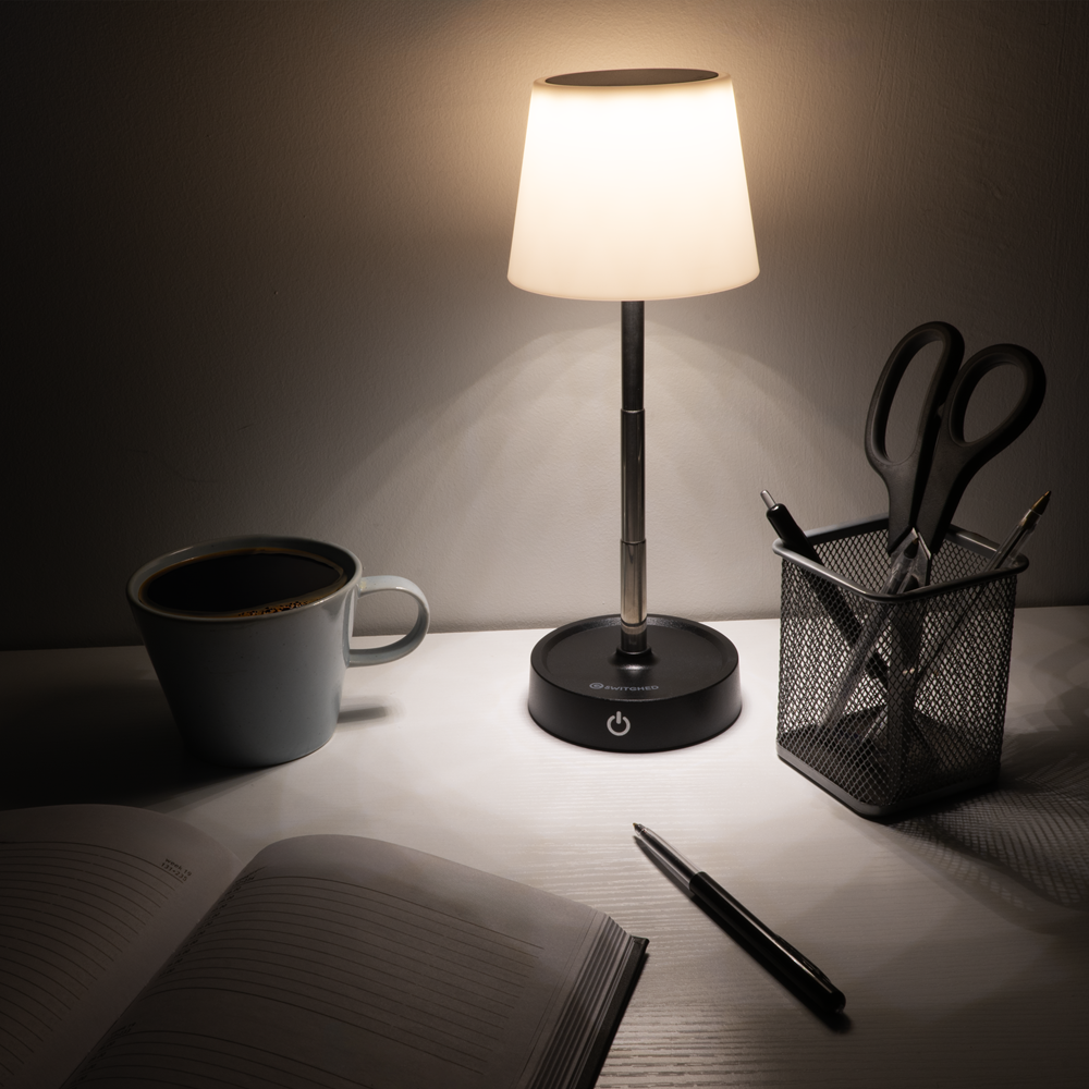 Switched Sleek series Rechargeable LED Desk Lamp - Black