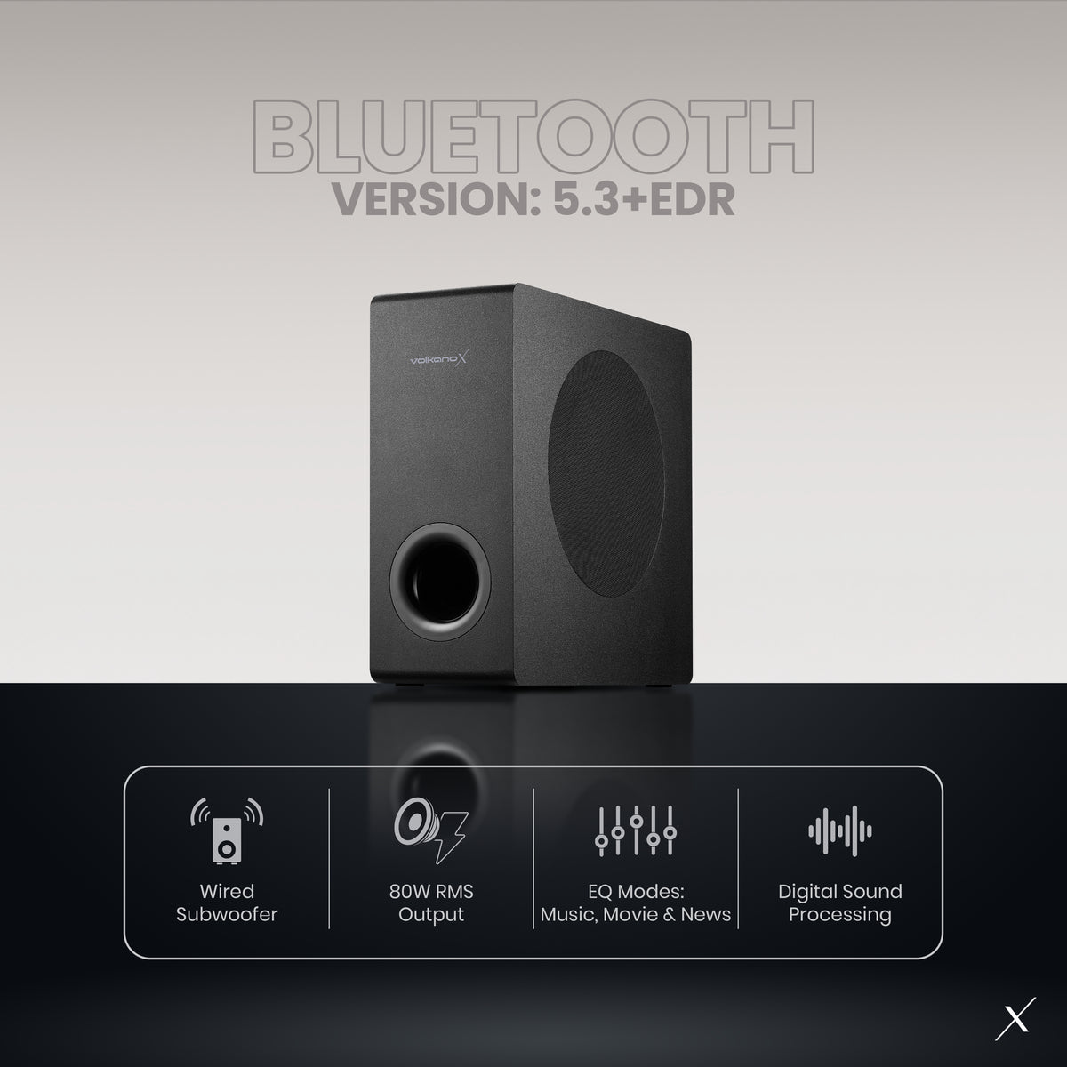 VolkanoX 2.1 Bluetooth Soundbar System with wired subwoofer, Empire Series