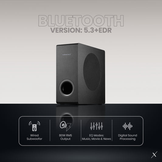 VolkanoX 2.1 Bluetooth Soundbar System with wired subwoofer, Empire Series