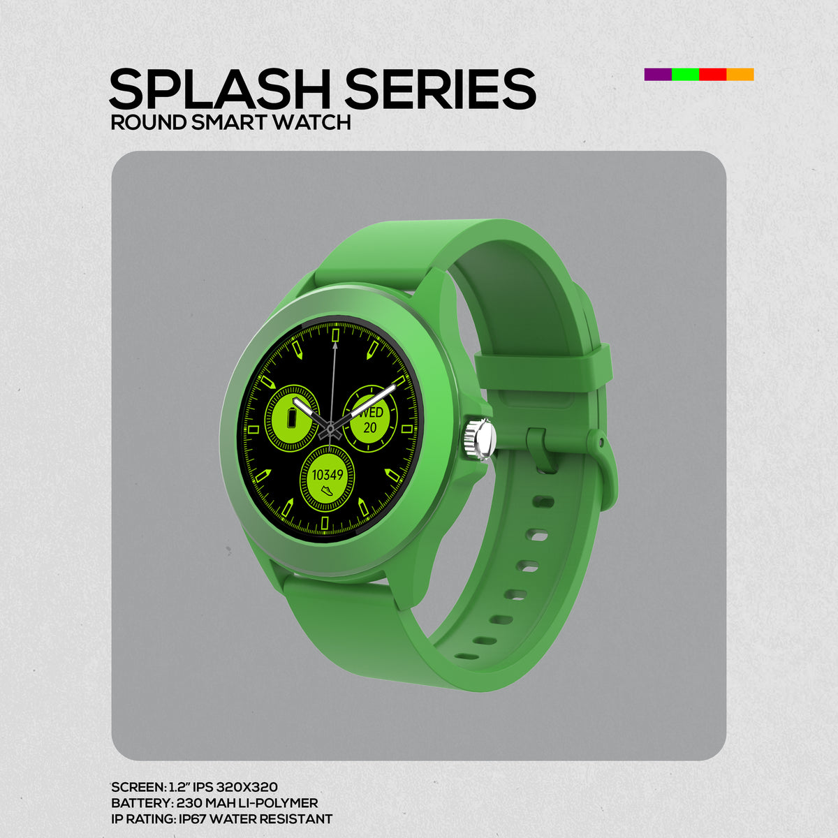Volkano Splash Series Round Smartwatch - Green