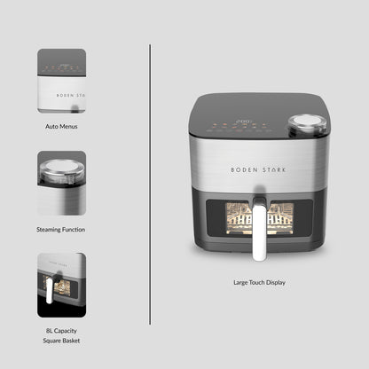 Boden Stark 8L Dual Element Air fryer with Steaming Function