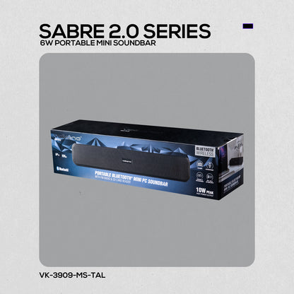 Volkano Sabre Series 2.0 Portable Bluetooth Soundbar