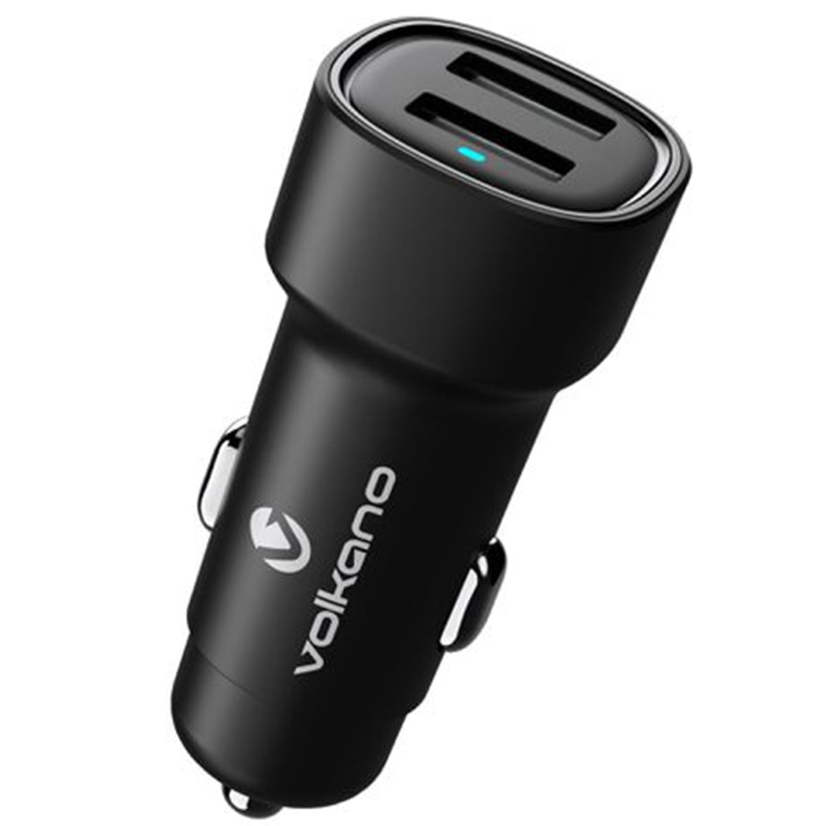 Volkano Dual USB Car Charger 12W - Fast Charging Phone Adapter (Black)