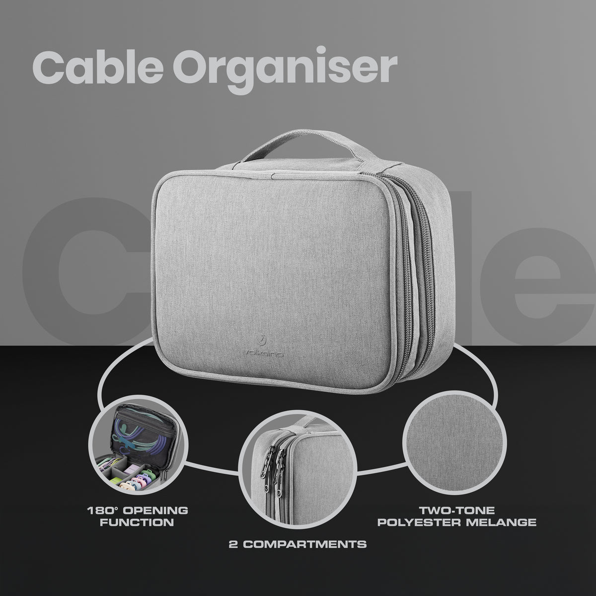 Volkano Cable Organiser Large - Grey