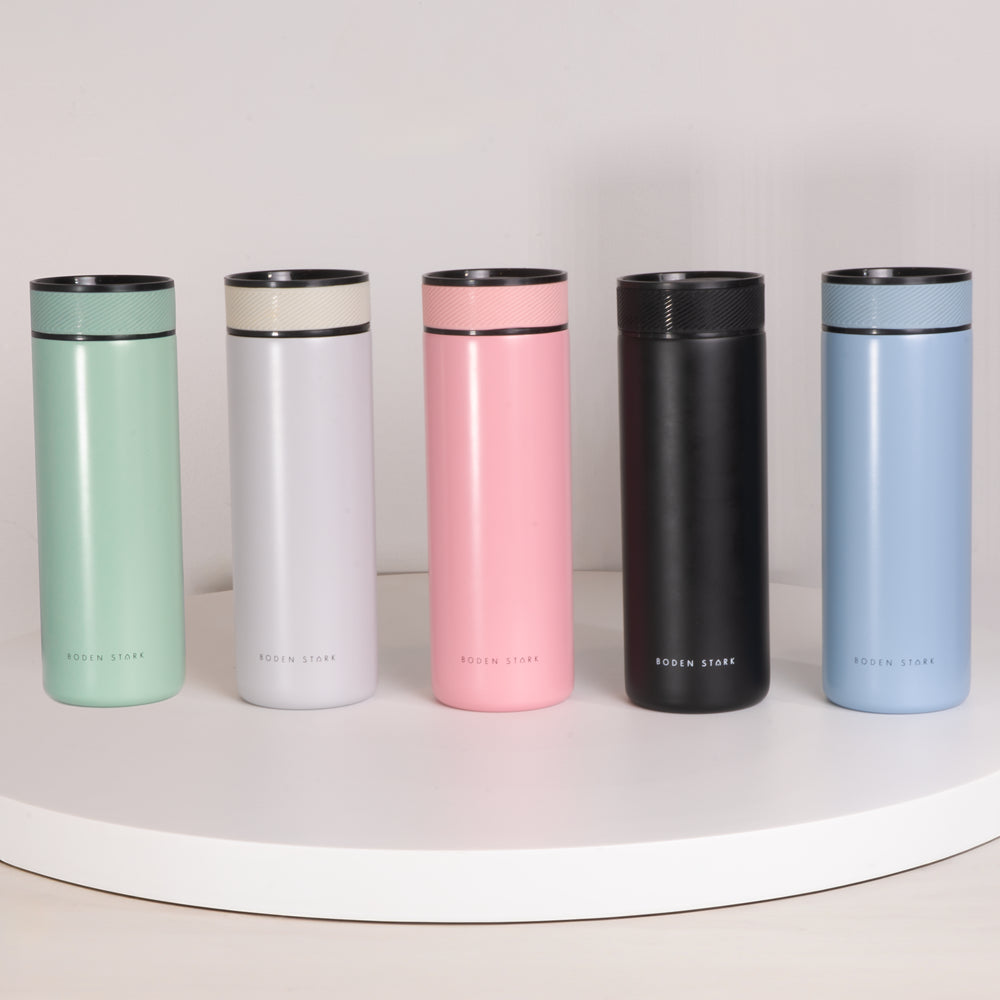 Boden Stark 650ml Travel Flask - Pastel Pink