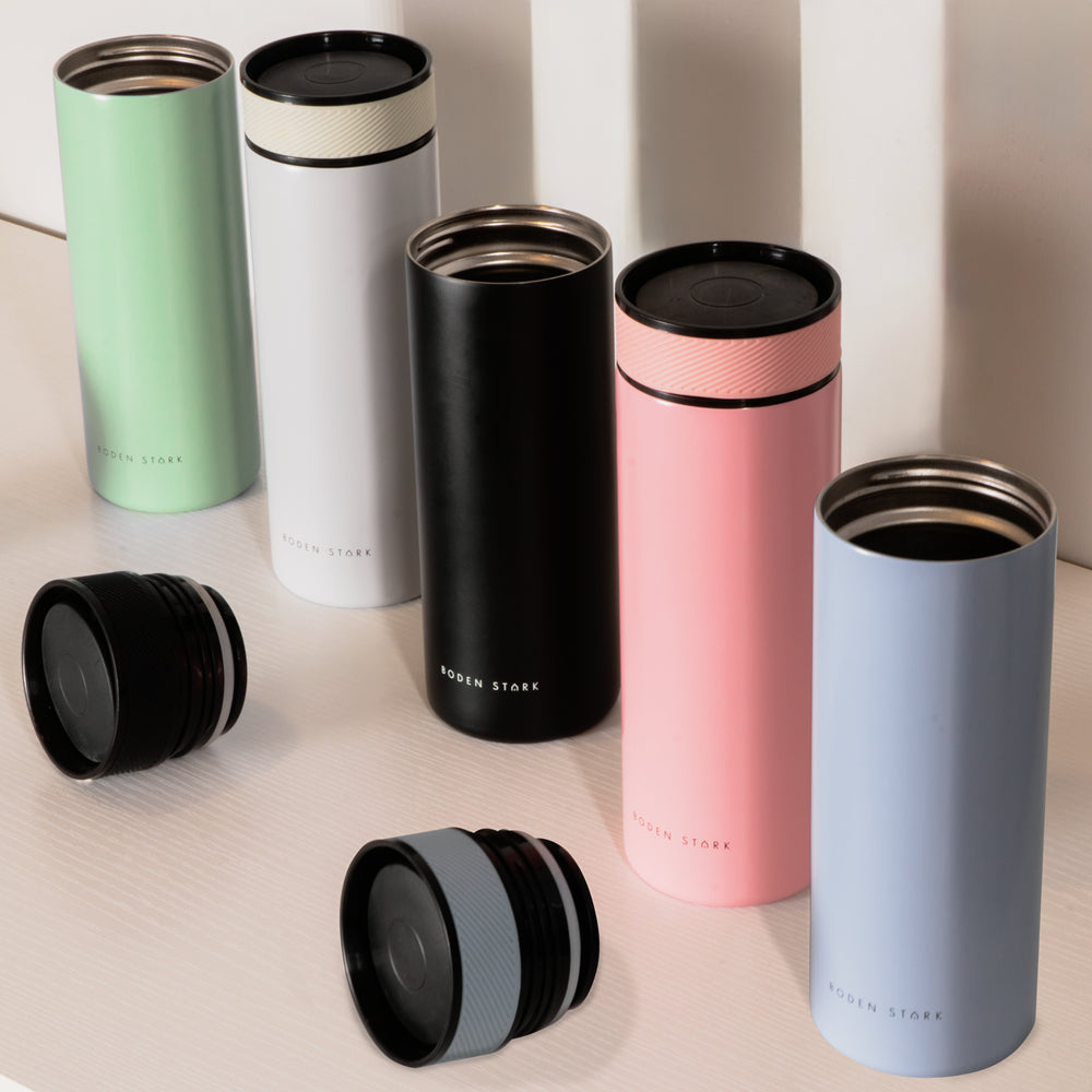 Boden Stark 650ml Travel Flask - Pastel Pink