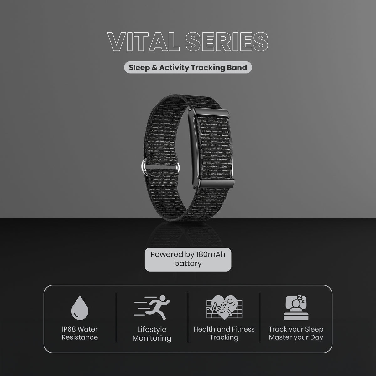 Volkano Vital Series Sleep & Activity Tracking Band with Heart Rate Monitor