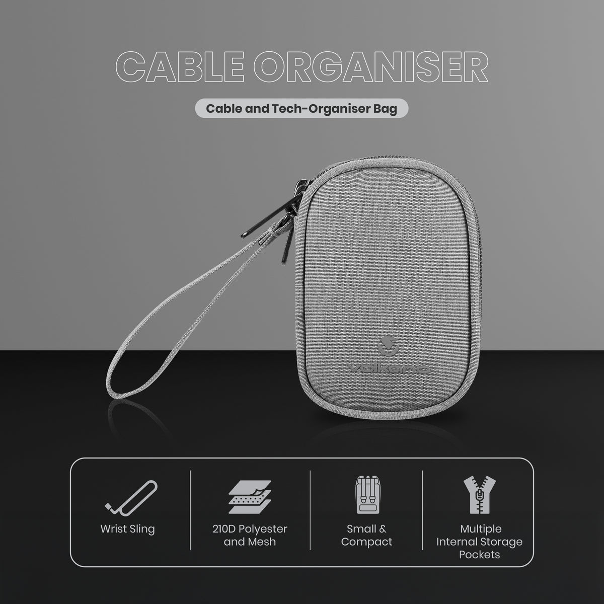 Volkano Cable Organiser Small - Grey