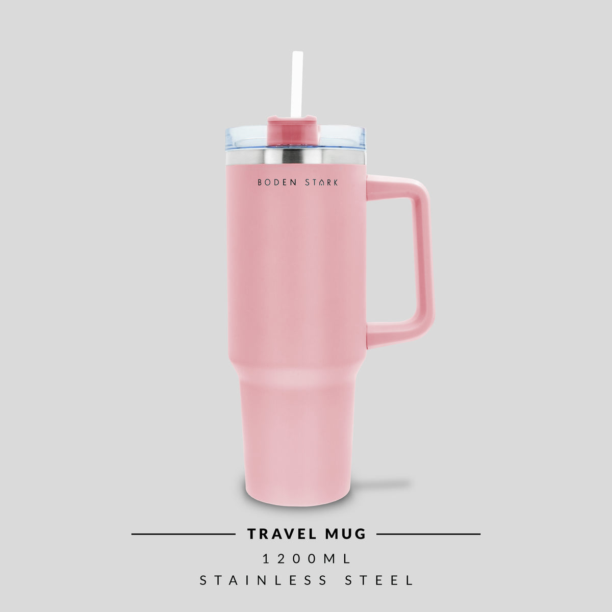 Boden Stark 1200ml Stainless Steel Travel Mug - Pink