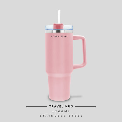 Boden Stark 1200ml Stainless Steel Travel Mug - Pink