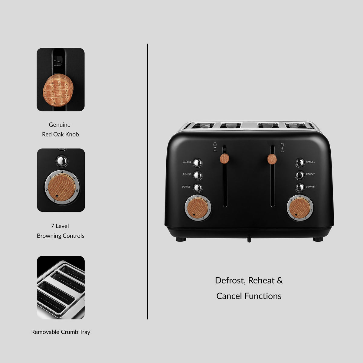 Boden Stark 4-Slice Stainless Steel Toaster - Anson Collection