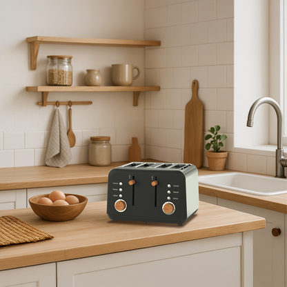 Boden Stark 4-Slice Stainless Steel Toaster - Anson Collection