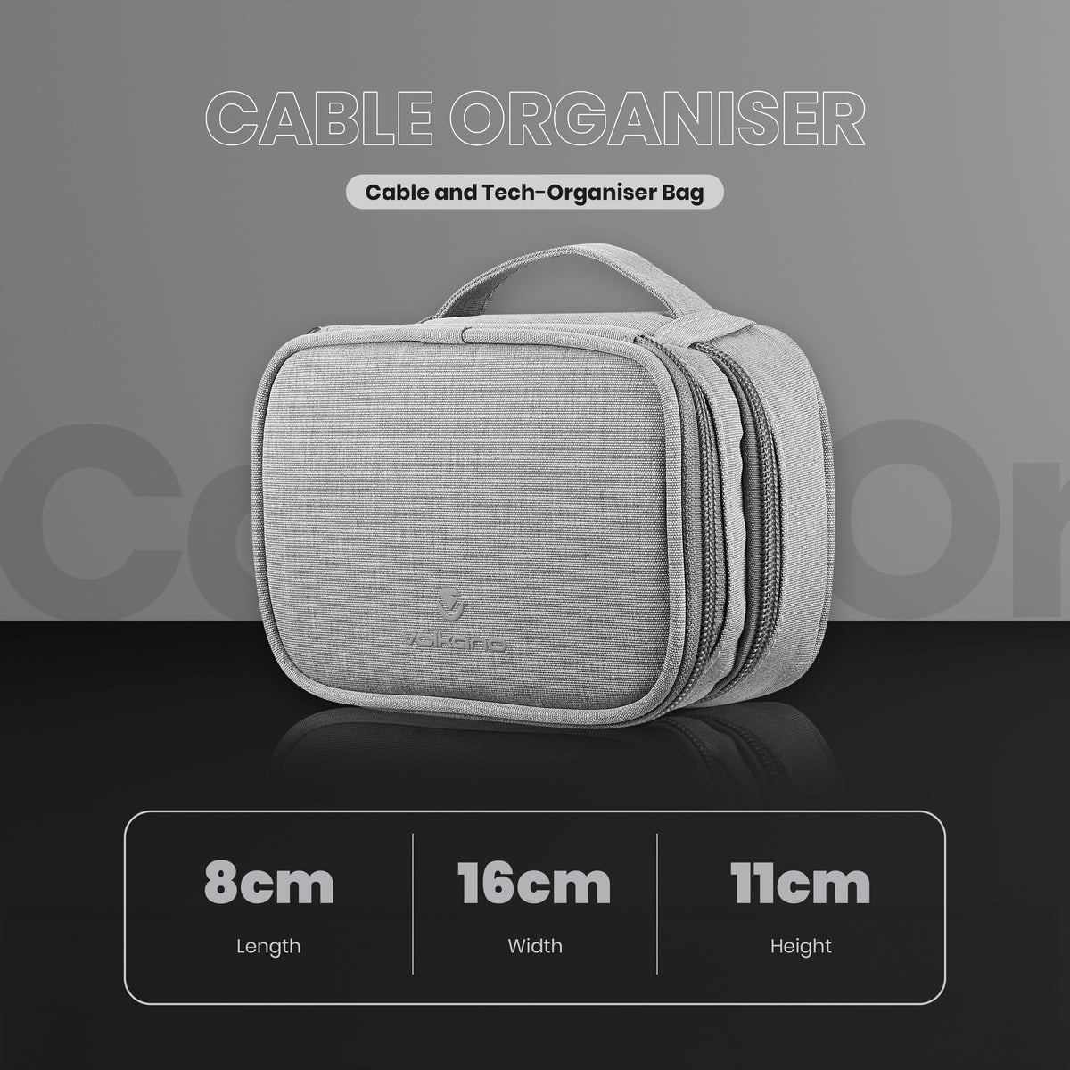 Volkano Cable Organiser Medium - Grey