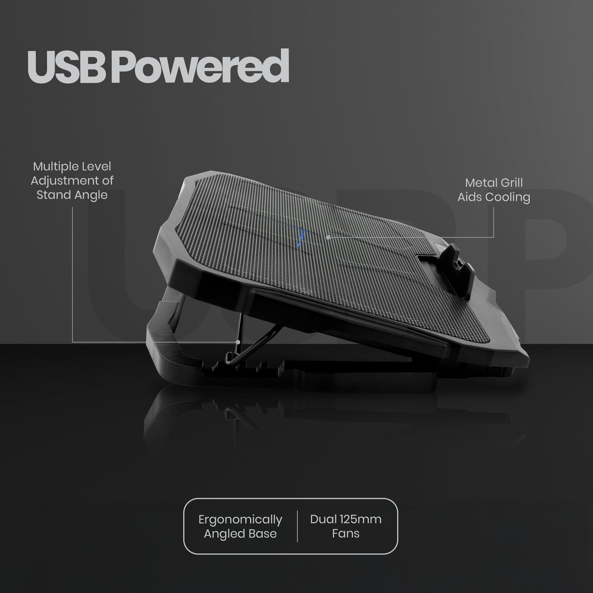 Volkano Glacier Series Upright Notebook Cooling Stand with Dual Fans