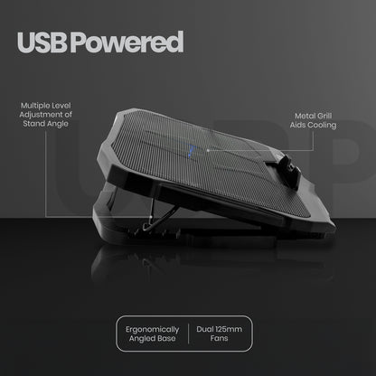 Volkano Glacier Series Upright Notebook Cooling Stand with Dual Fans