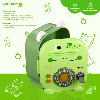 Volkano Kids Frog Series Money Saving Vault - Green
